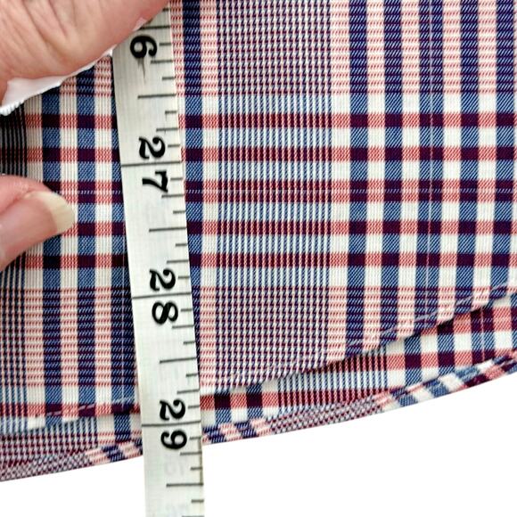 UNTUCKit Red Blue Plaid Wrinkle Free Slim Fit L/S Button Down Shirt LARGE - Picture 9 of 9